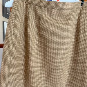Women’s 100% worsted wool tan skirt-knee length